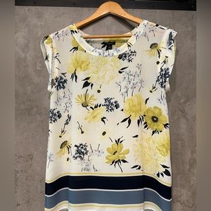 Ann Taylor Small Blue/Yellow Blouse